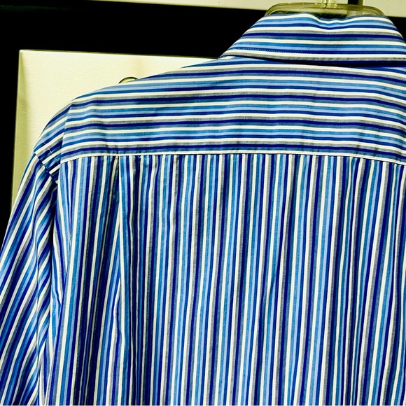 2 Ben Sherman Long Sleeve Button Down Shirts Size XL Blue & White Stripe - Picture 11 of 16